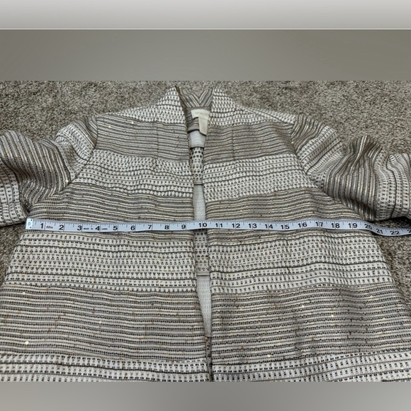 Chico’s SEQUINED TEXTURED JACKET Sz 1 (Med) - Picture 9 of 10